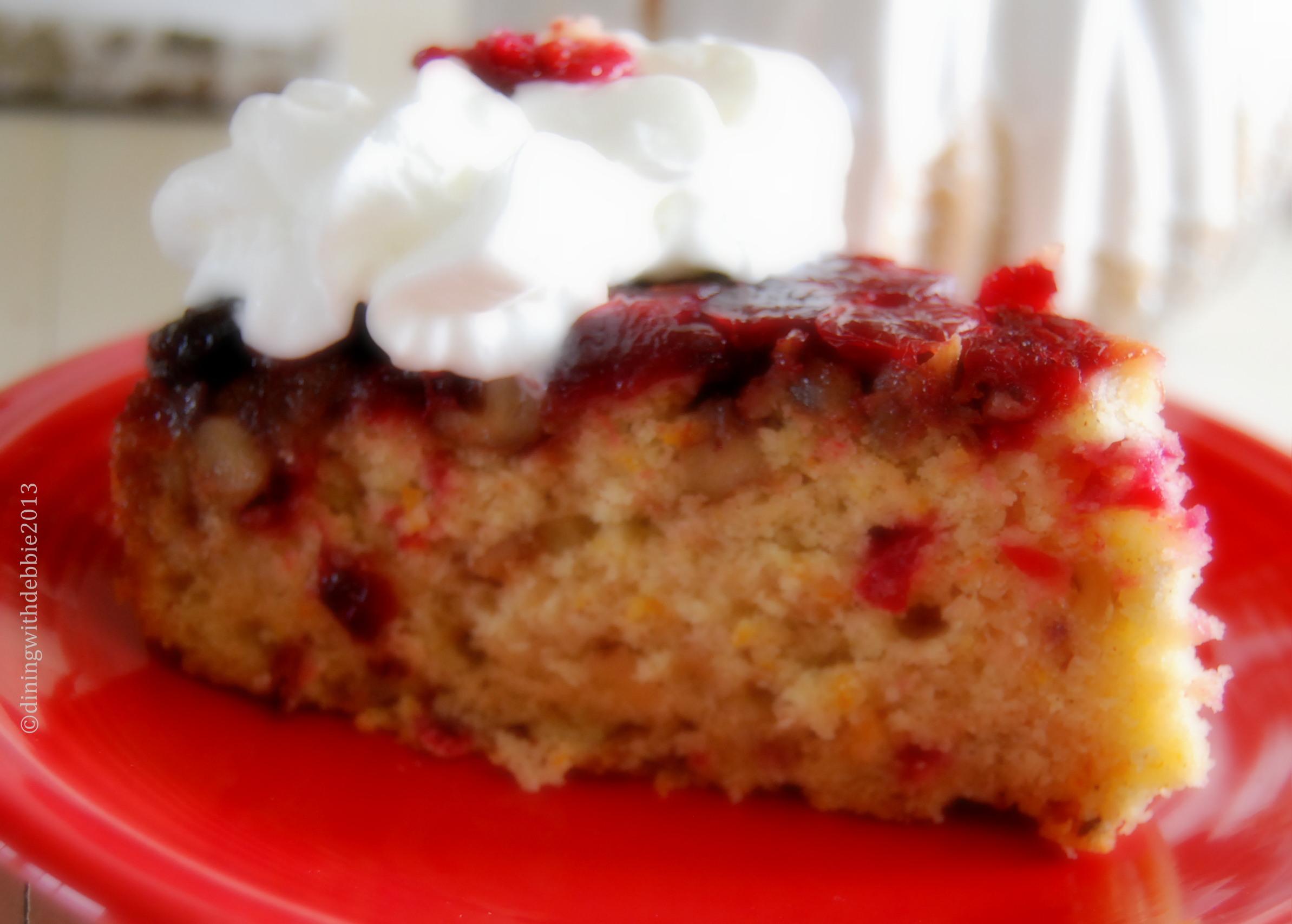 Cranberry-Orange-Walnut Upside Down Coffee Cake | Dining With Debbie