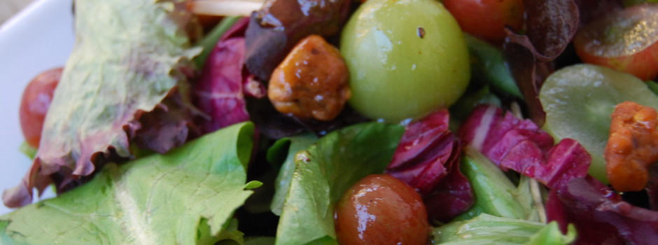 Grape and Walnut Salad with Balsamic Truffle Vinaigrette